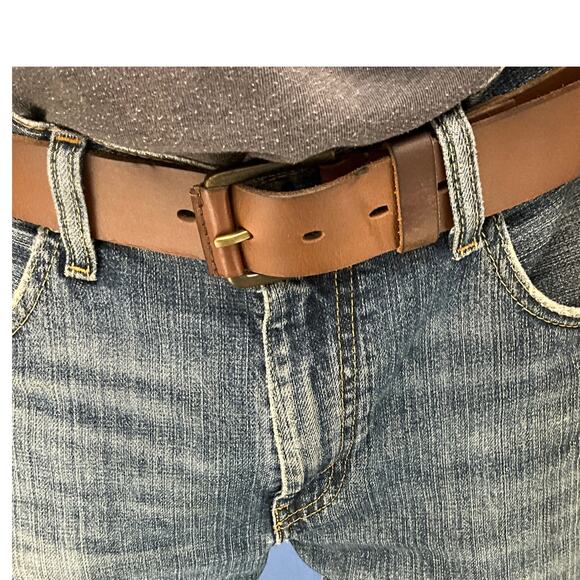 Timberland Western Brown Genuine Leather Belt Men 34"-39" - Picture 1 of 10